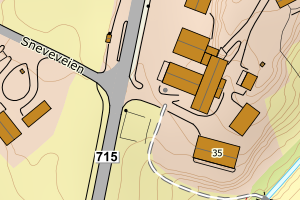 Kartbilde fra WMS-tjeneste av avviket