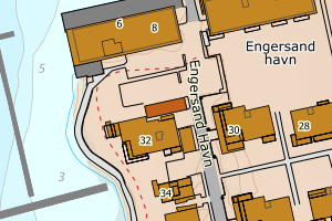 Kartbilde fra WMS-tjeneste av avviket