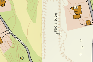 Kartbilde fra WMS-tjeneste av avviket