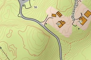 Kartbilde fra WMS-tjeneste av avviket