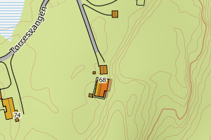 Kartbilde fra WMS-tjeneste av avviket