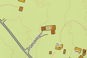 Kartbilde fra WMS-tjeneste av avviket