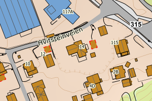 Kartbilde fra WMS-tjeneste av avviket