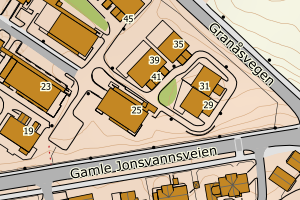 Kartbilde fra WMS-tjeneste av avviket