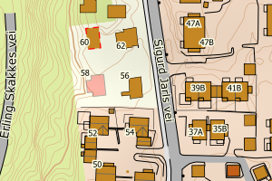 Kartbilde fra WMS-tjeneste av avviket