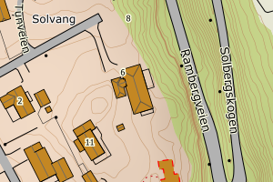 Kartbilde fra WMS-tjeneste av avviket