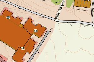 Kartbilde fra WMS-tjeneste av avviket