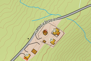 Kartbilde fra WMS-tjeneste av avviket