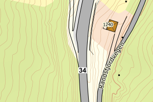 Kartbilde fra WMS-tjeneste av avviket
