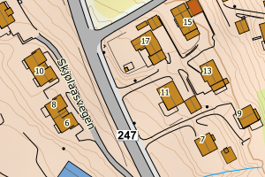 Kartbilde fra WMS-tjeneste av avviket