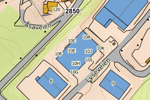 Kartbilde fra WMS-tjeneste av avviket