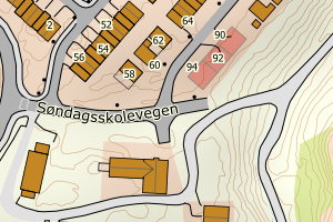 Kartbilde fra WMS-tjeneste av avviket