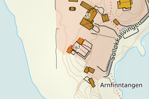 Kartbilde fra WMS-tjeneste av avviket