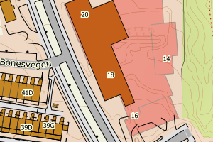 Kartbilde fra WMS-tjeneste av avviket