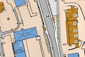 Kartbilde fra WMS-tjeneste av avviket