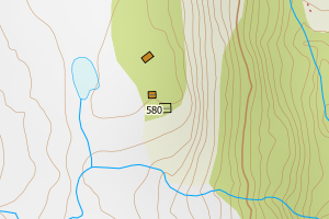 Kartbilde fra WMS-tjeneste av avviket