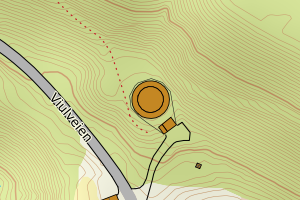 Kartbilde fra WMS-tjeneste av avviket