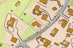 Kartbilde fra WMS-tjeneste av avviket