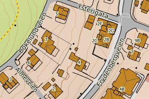 Kartbilde fra WMS-tjeneste av avviket