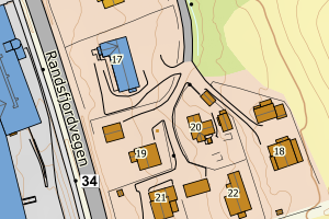 Kartbilde fra WMS-tjeneste av avviket