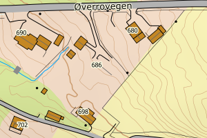 Kartbilde fra WMS-tjeneste av avviket