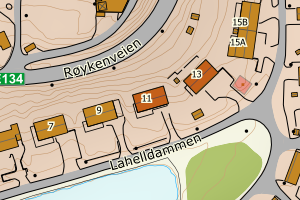 Kartbilde fra WMS-tjeneste av avviket