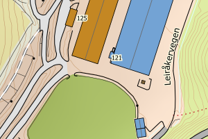 Kartbilde fra WMS-tjeneste av avviket