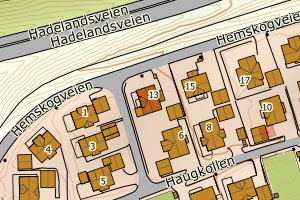 Kartbilde fra WMS-tjeneste av avviket