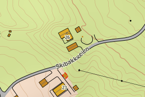 Kartbilde fra WMS-tjeneste av avviket