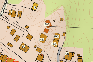 Kartbilde fra WMS-tjeneste av avviket