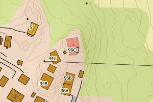 Kartbilde fra WMS-tjeneste av avviket