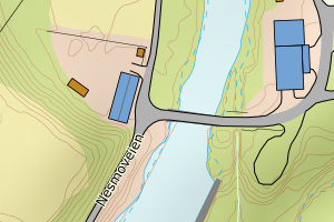 Kartbilde fra WMS-tjeneste av avviket