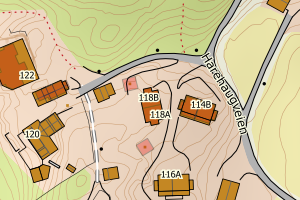 Kartbilde fra WMS-tjeneste av avviket