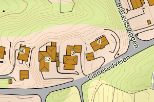 Kartbilde fra WMS-tjeneste av avviket