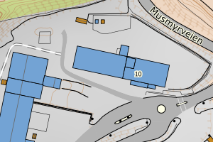 Kartbilde fra WMS-tjeneste av avviket