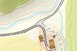 Kartbilde fra WMS-tjeneste av avviket
