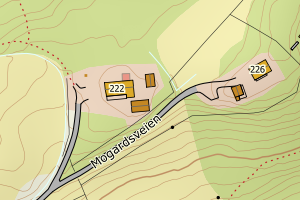 Kartbilde fra WMS-tjeneste av avviket