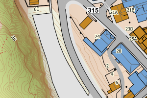 Kartbilde fra WMS-tjeneste av avviket
