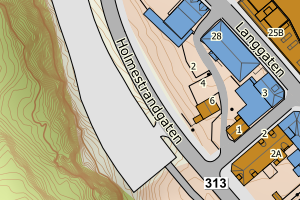 Kartbilde fra WMS-tjeneste av avviket
