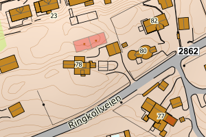 Kartbilde fra WMS-tjeneste av avviket