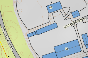 Kartbilde fra WMS-tjeneste av avviket