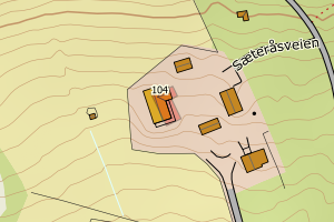 Kartbilde fra WMS-tjeneste av avviket