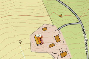 Kartbilde fra WMS-tjeneste av avviket