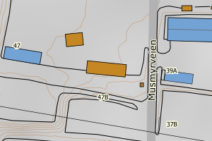 Kartbilde fra WMS-tjeneste av avviket