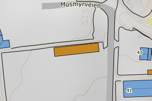 Kartbilde fra WMS-tjeneste av avviket