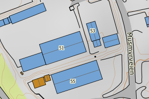 Kartbilde fra WMS-tjeneste av avviket