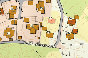 Kartbilde fra WMS-tjeneste av avviket