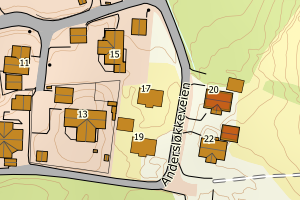 Kartbilde fra WMS-tjeneste av avviket