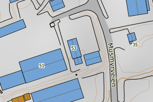 Kartbilde fra WMS-tjeneste av avviket