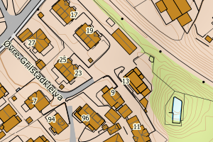 Kartbilde fra WMS-tjeneste av avviket